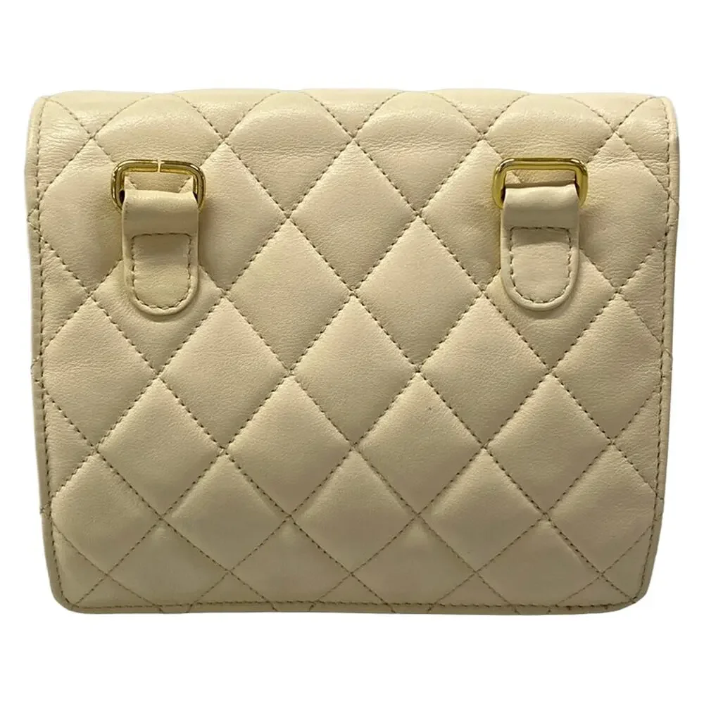 Chanel Matelasse Shoulder Bag Cream Gold